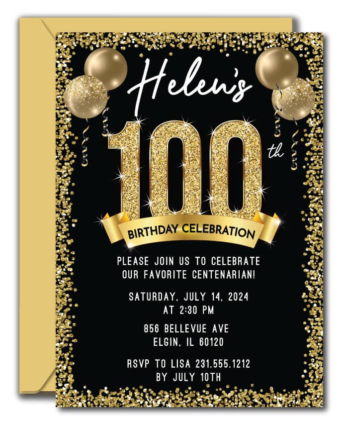 100th Birthday Invitation - Announce It!